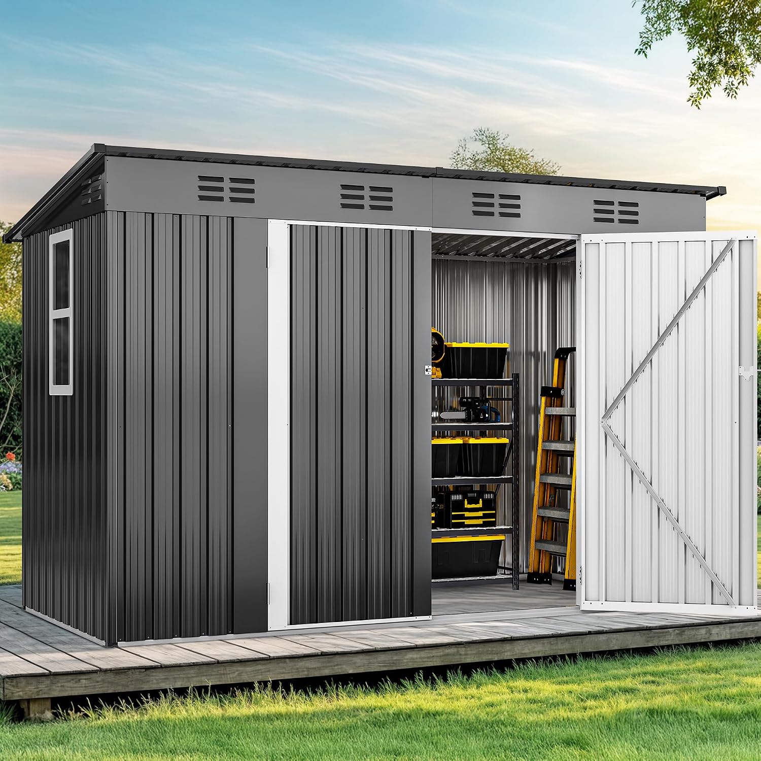 Outdoor Furniture Heavy - 9' x 4' Outdoor Storage Shed
