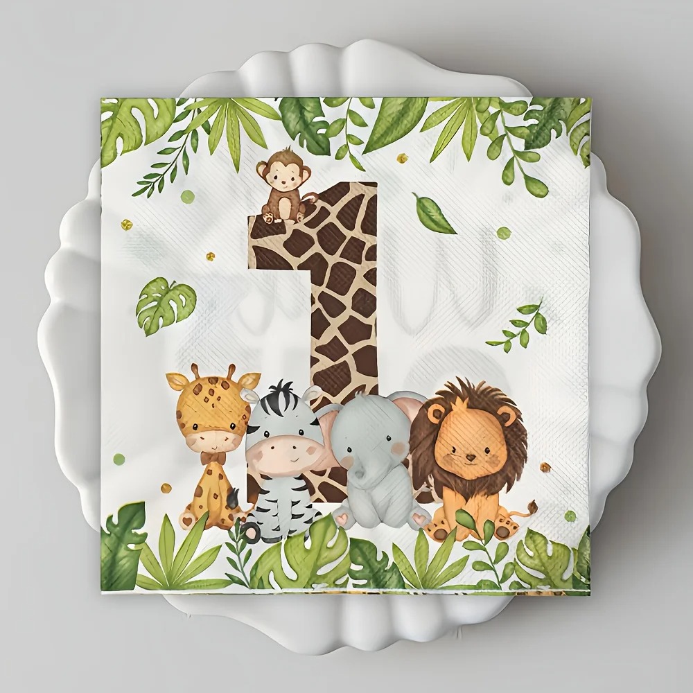 Folding Picnic Table - 20Pcs/Bag Jungle Animal Wild ONE Letter