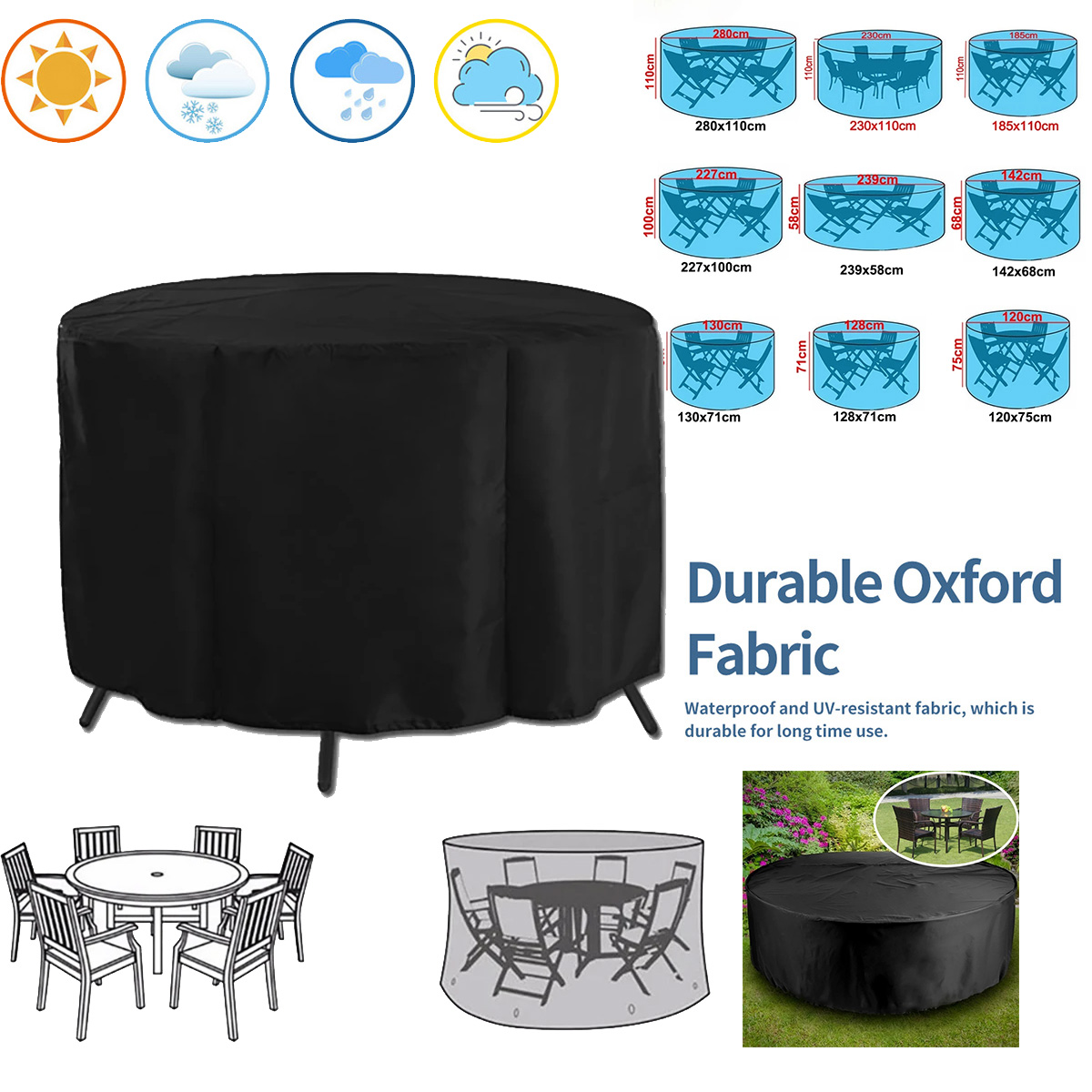 Outdoor Furniture Fabric Waterproof - Round Cover Round Outdoor Garden Furniture