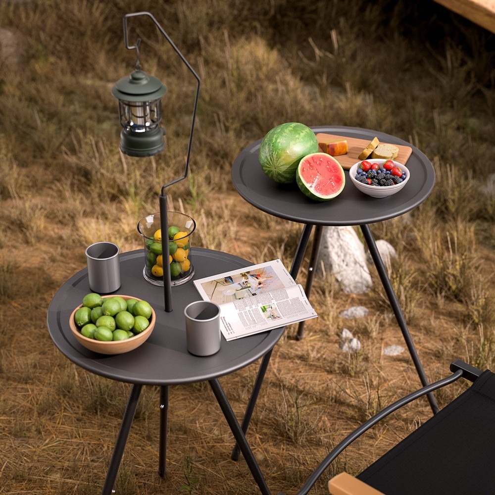 Folding Picnic Table - Portable Folding Camping Table, Adjustable Height