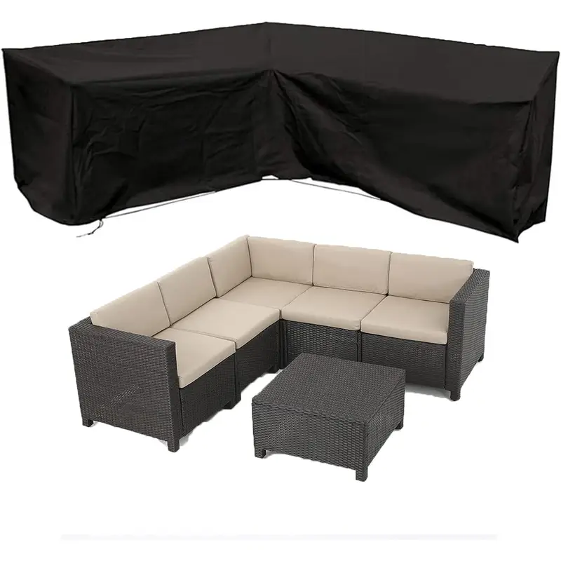 Outdoor Furniture Fabric Waterproof - Anti-UV L-shaped Outdoor Sofa Cover Waterproof
