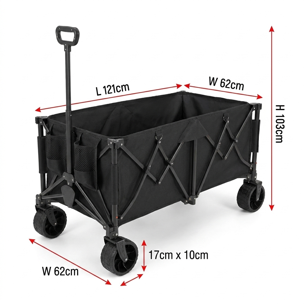 Outdoor Furniture Heavy - Custom Heavy-Duty Folding Wagon Cart with