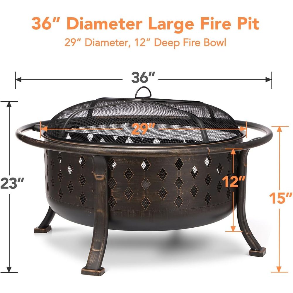 36 Inch Outdoor Wood Burning F - Fire Pit Bowl review and price