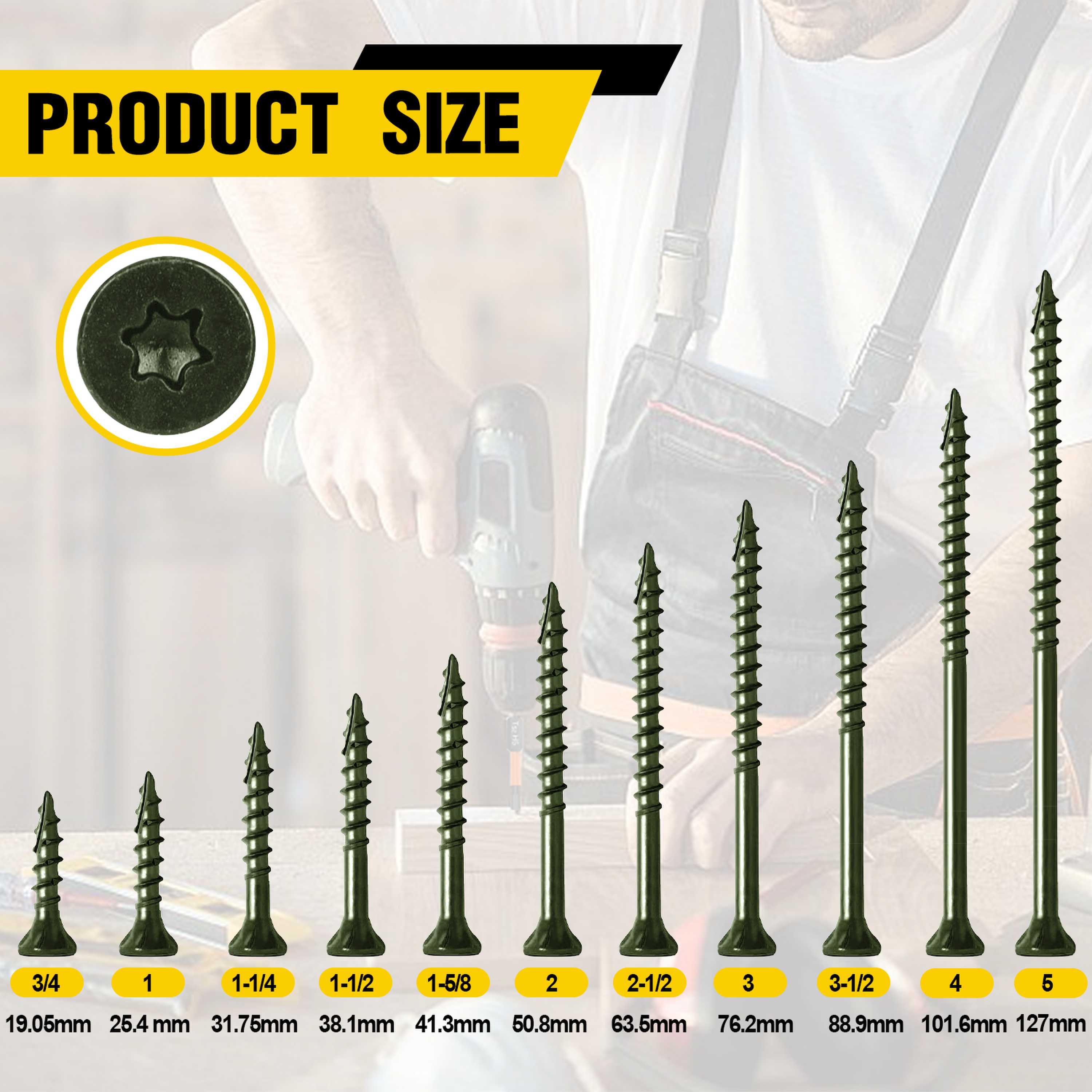 VKKM Green Wood Screws #10 X 3 - Outdoor Furniture Green review and price