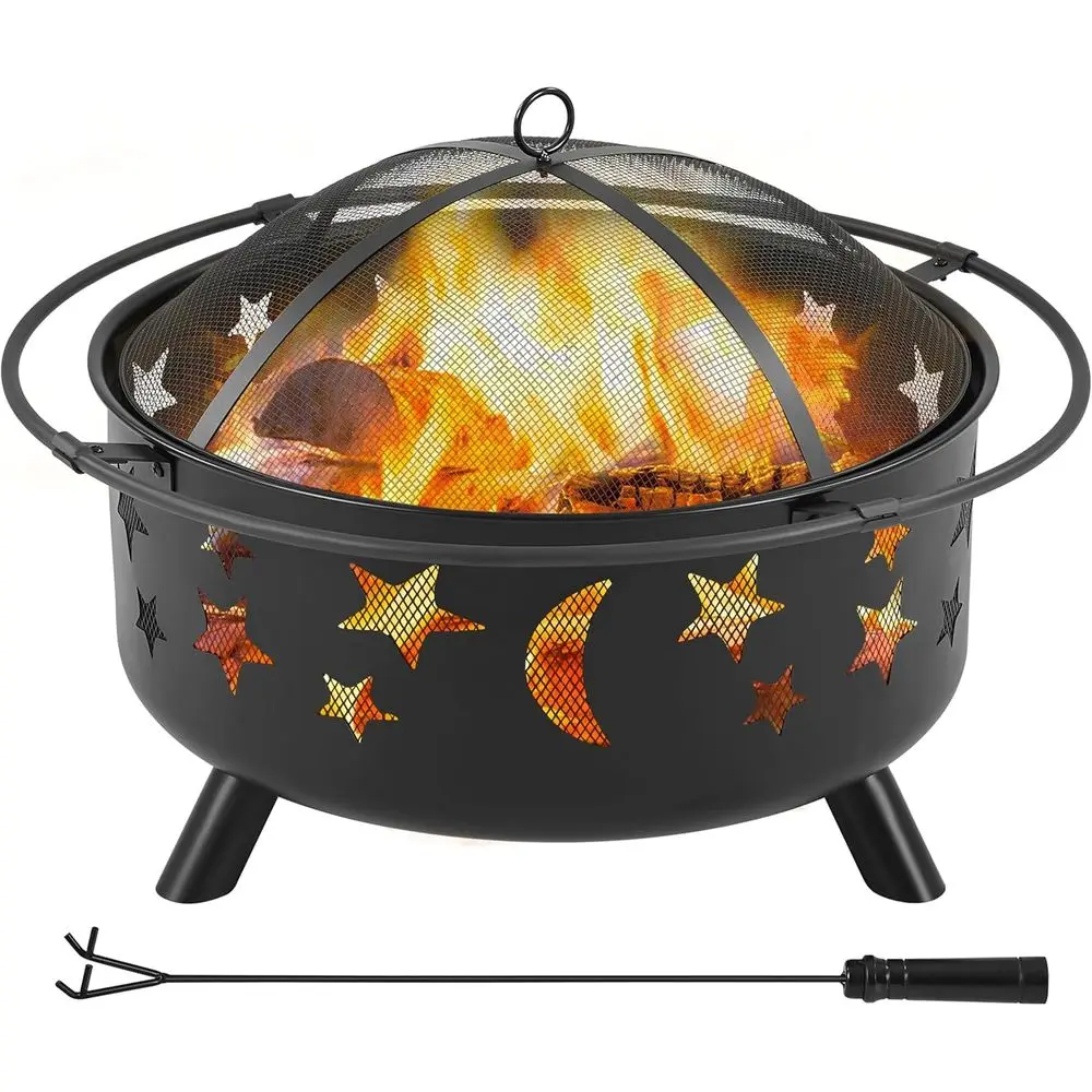 Large Outdoor Fire Pit with Wo - Fire Pit Bowl review and price