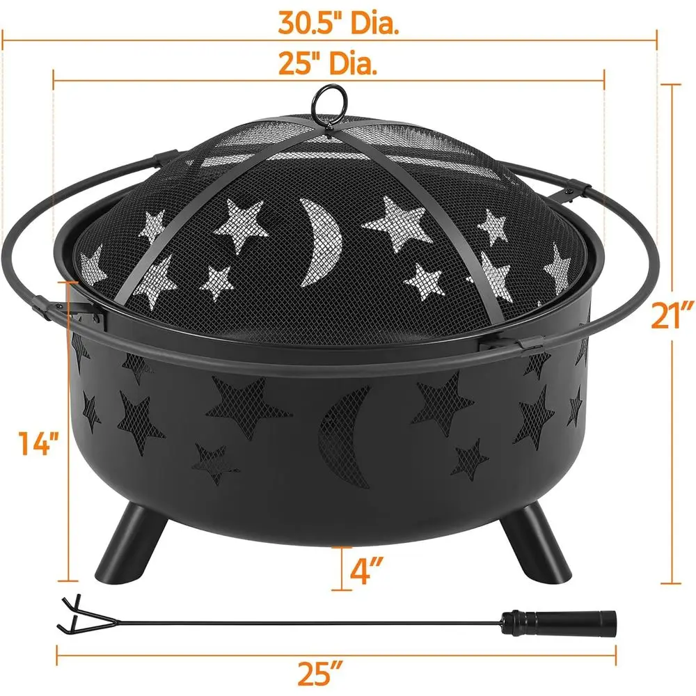 Large Outdoor Fire Pit with Wo - Fire Pit Bowl review and price