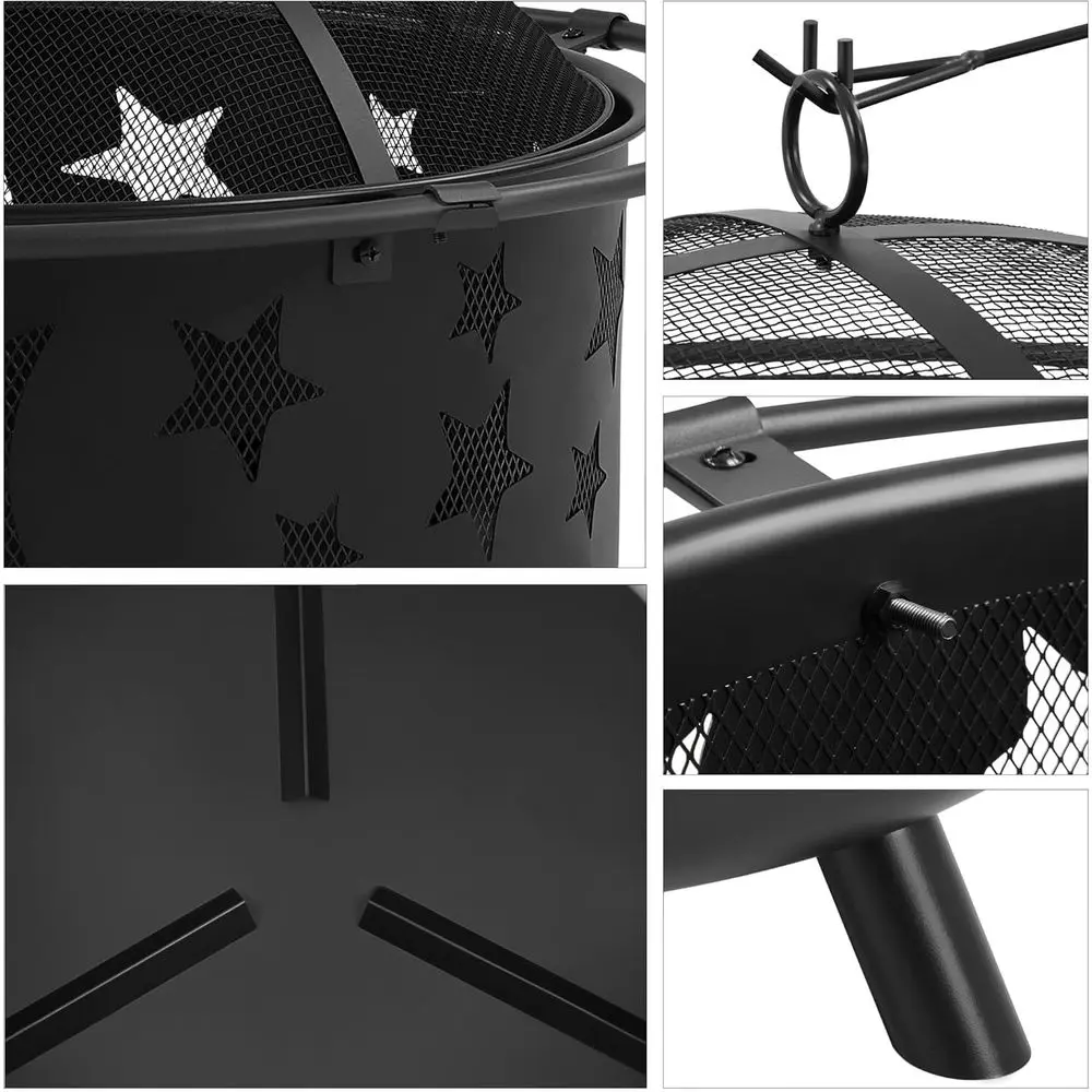 Large Outdoor Fire Pit with Wo - Fire Pit Bowl review and price