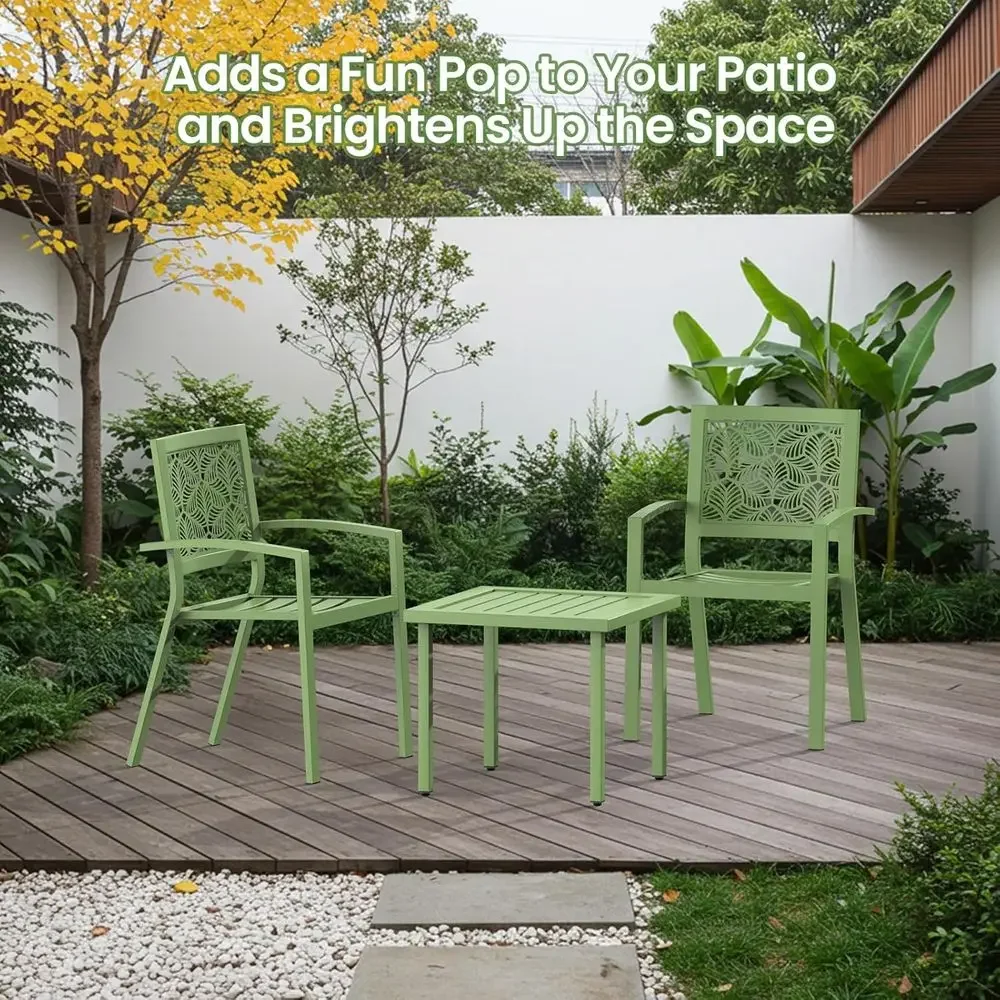 3-Piece Outdoor Bistro Set, St - Outdoor Furniture Green review and price