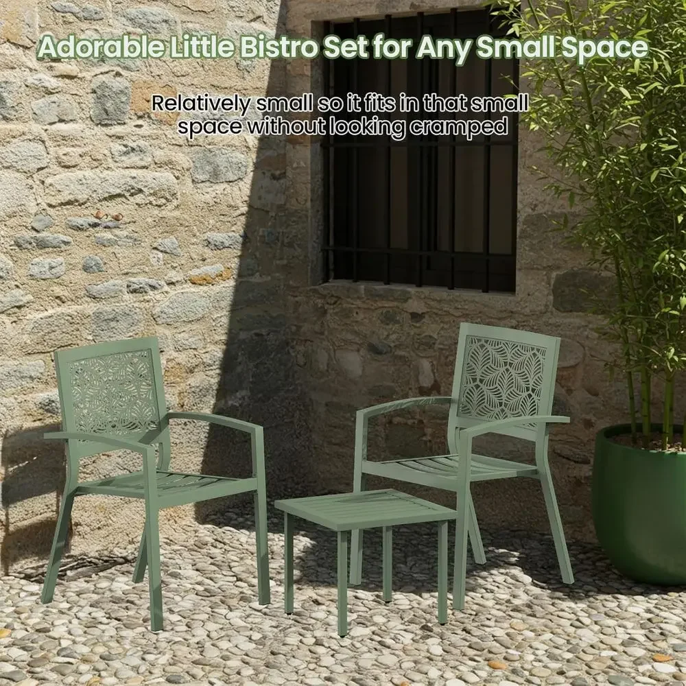 3-Piece Outdoor Bistro Set, St - Outdoor Furniture Green review and price