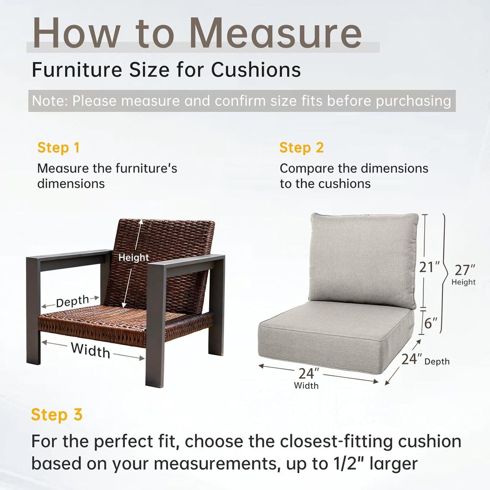 6 Thick Outdoor Cushion Set -  - Outdoor Furniture Cushions 24 X 24 review and price