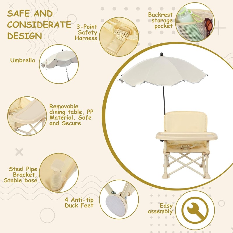 Baby Outdoor Beach Chair with  - Folding Picnic Table review and price