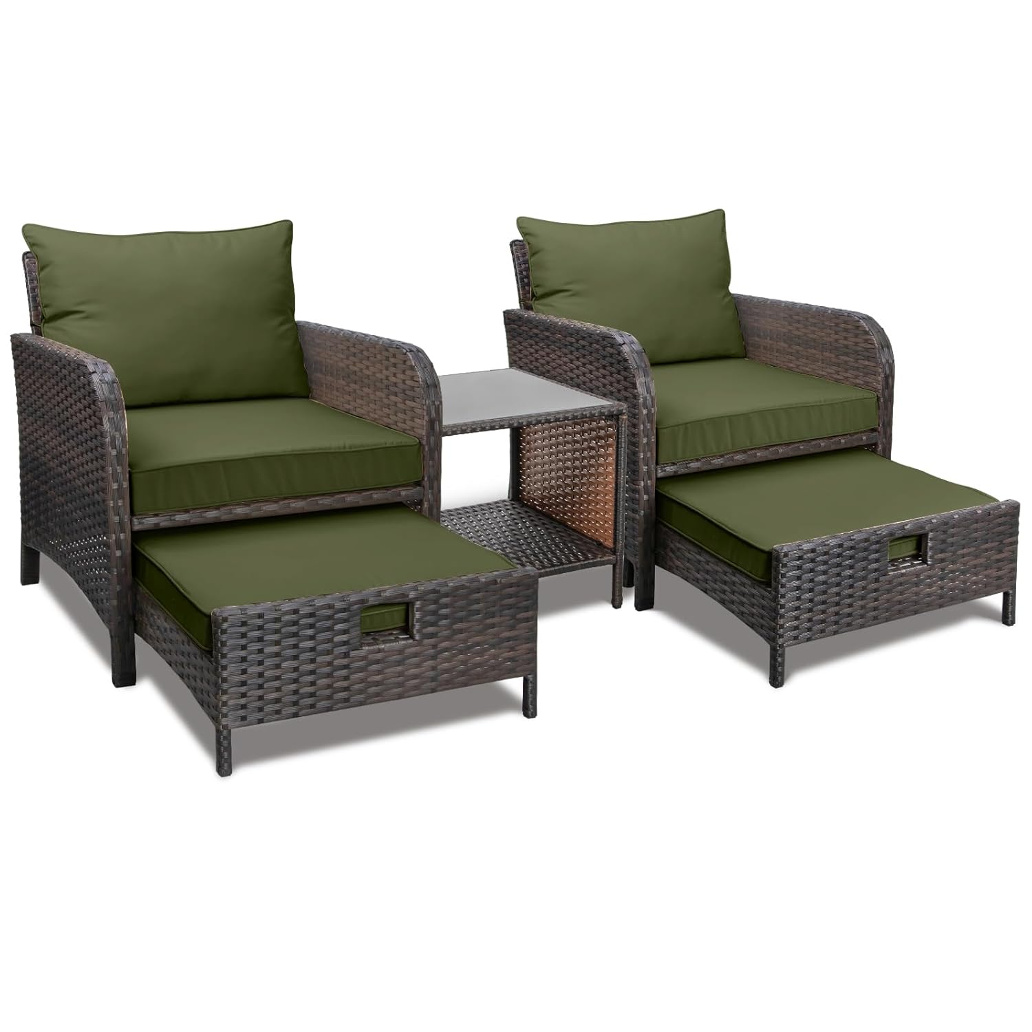 5 Piece PE Rattan Patio Set Ou - Outdoor Furniture Lounge review and price