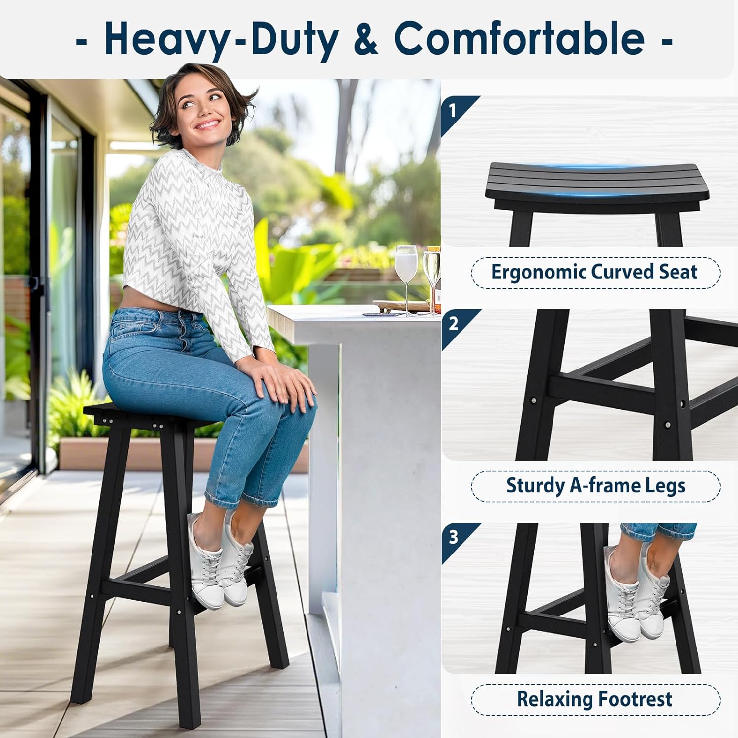 29in HDPE Outdoor Bar Stools S - Outdoor Furniture Kitchener review and price