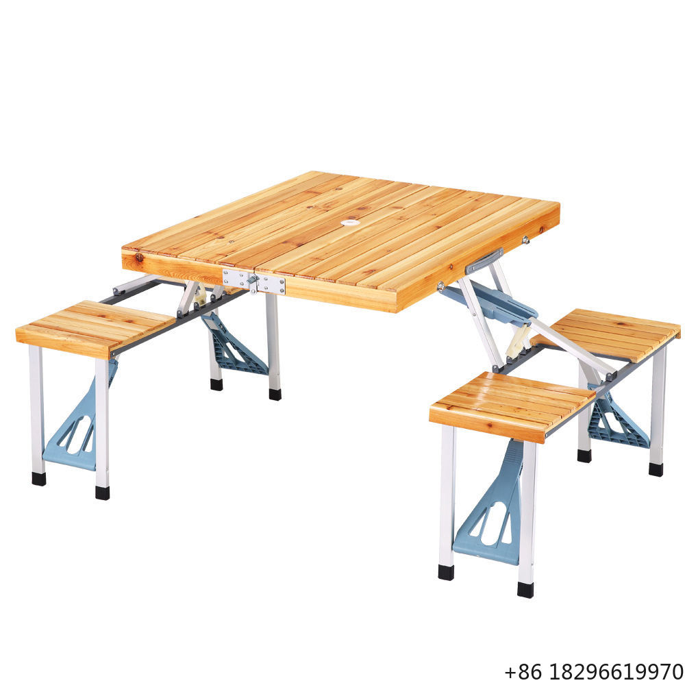 Modern Outdoor Solid Wood Alum - Folding Picnic Table review and price