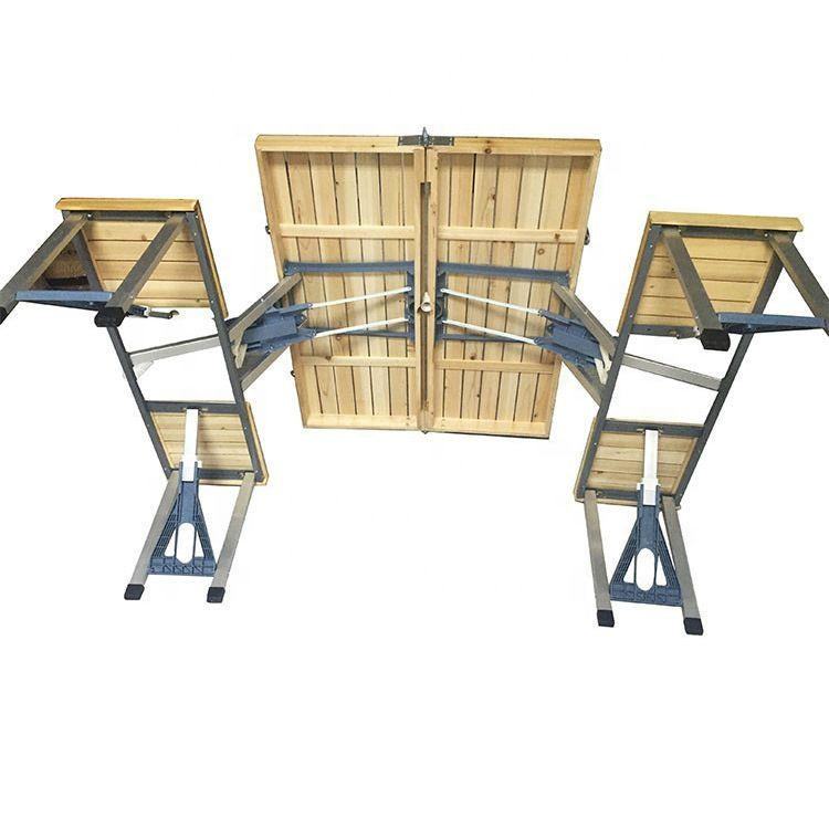 Modern Outdoor Solid Wood Alum - Folding Picnic Table review and price