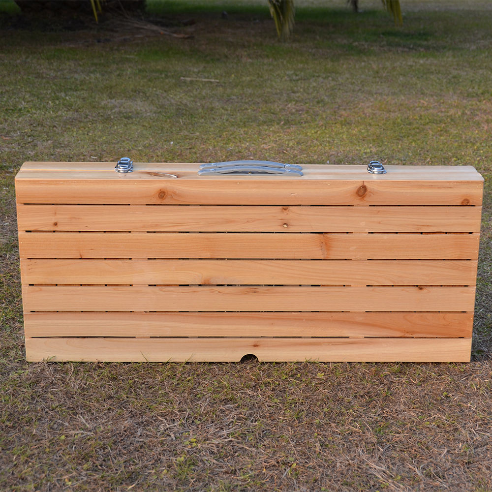 Modern Outdoor Solid Wood Alum - Folding Picnic Table review and price