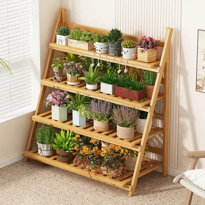 Solid Wood Flower Shelf Plant  - Outdoor Furniture Design review and price