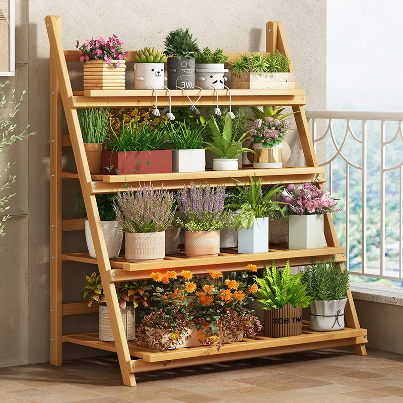 Solid Wood Flower Shelf Plant  - Outdoor Furniture Design review and price