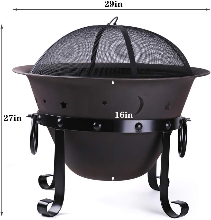 Cast Iron Fire Pits,29inch,Rou - Fire Pit Bowl review and price