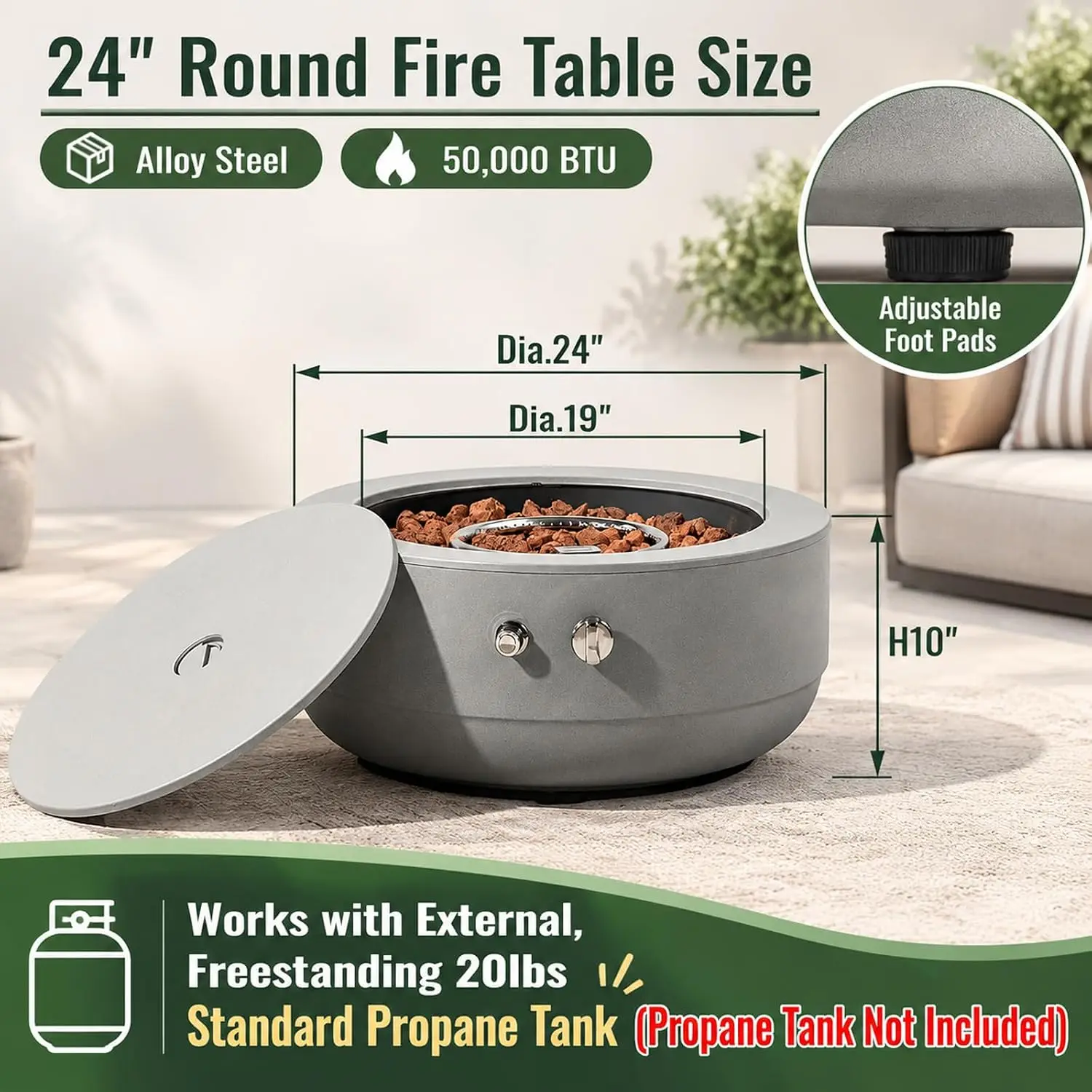 24 Inch Propane Fire Pit Bowl, - Fire Pit Bowl review and price