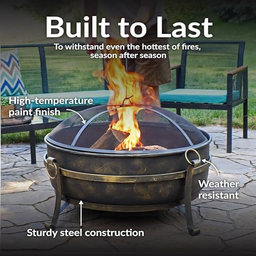 34-Inch Steel Large Fire Pit f - Fire Pit Bowl review and price