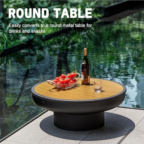 32in Fire Pit Table with Lid,H - Fire Pit Bowl review and price