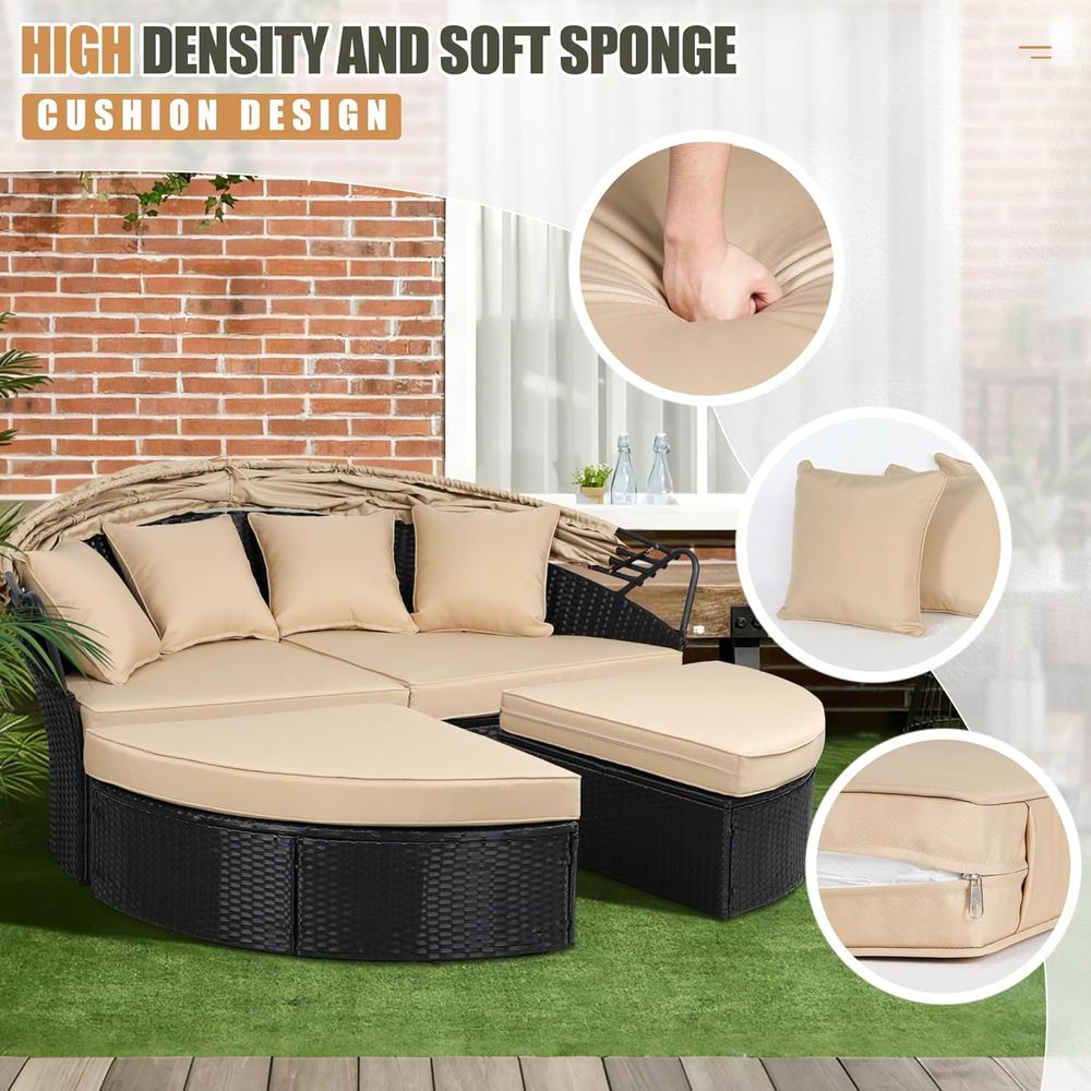 66 Inch Outdoor Patio Bed Roun - Outdoor Furniture Replacement Fabric review and price